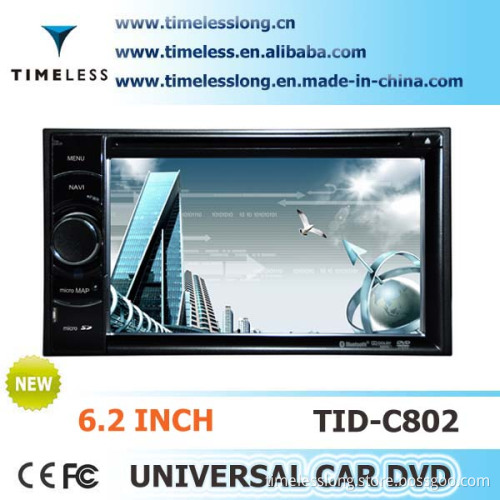 2 DIN Universal Car DVD with GPS 6.2 Inch RDS iPod Radio Bluetooth 3G WiFi 20 Disc Copying S100 Platform (TID-C802)